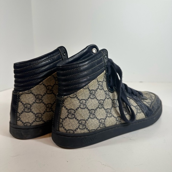 Gucci High Top Blue Croc Leather Monogram GG Canvas Sneakers Eu 36 US 6 - Picture 10 of 11